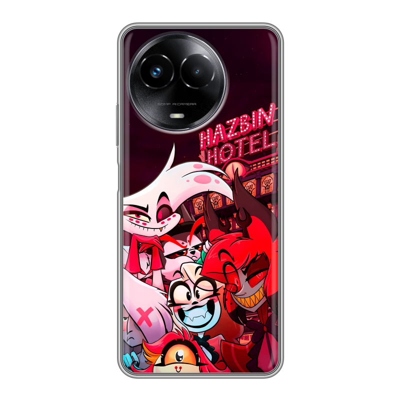Силиконовый чехол на Realme Narzo 60x 5G с принтом Hazbin Hotel Отель Хазбин Силиконовый чехол на Realme Narzo 60x 5G с принтом Hazbin Hotel Отель Хазбин
