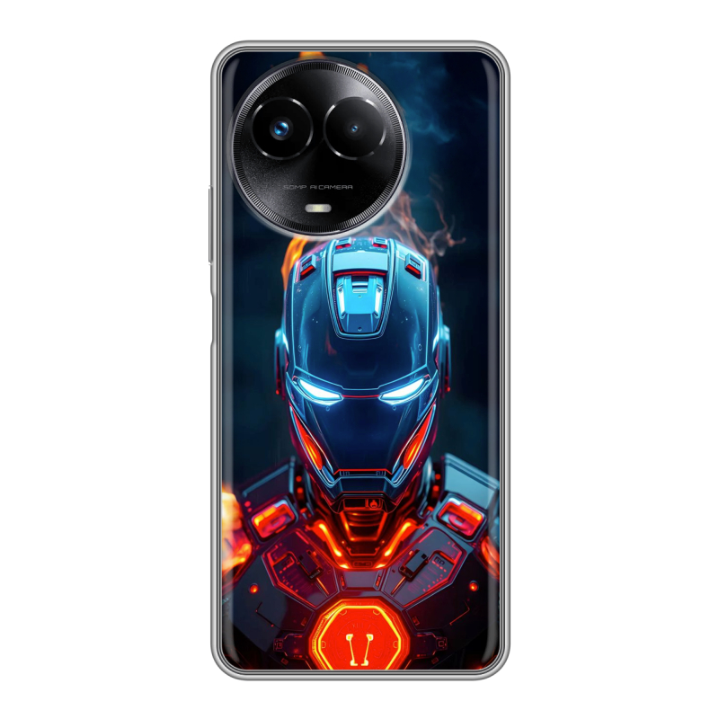 Силиконовый чехол на Realme Narzo 60x 5G с принтом IronMan Железный человек Силиконовый чехол на Realme Narzo 60x 5G с принтом IronMan Железный человек