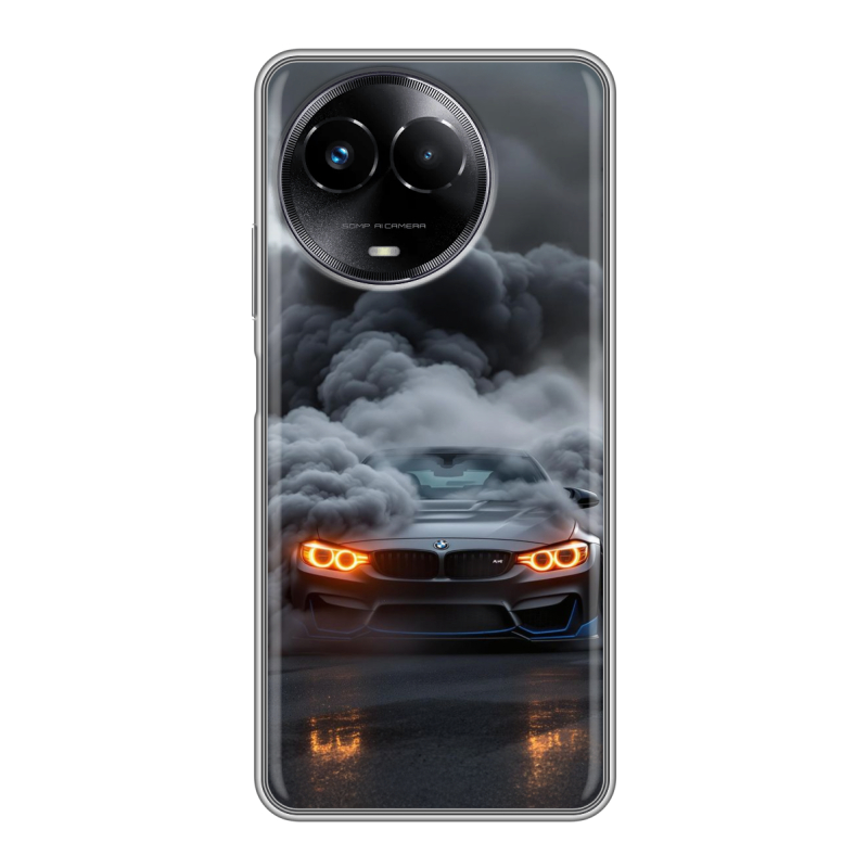 Силиконовый чехол на Realme Narzo 60x 5G с принтом BMW БМВ Силиконовый чехол на Realme Narzo 60x 5G с принтом BMW БМВ