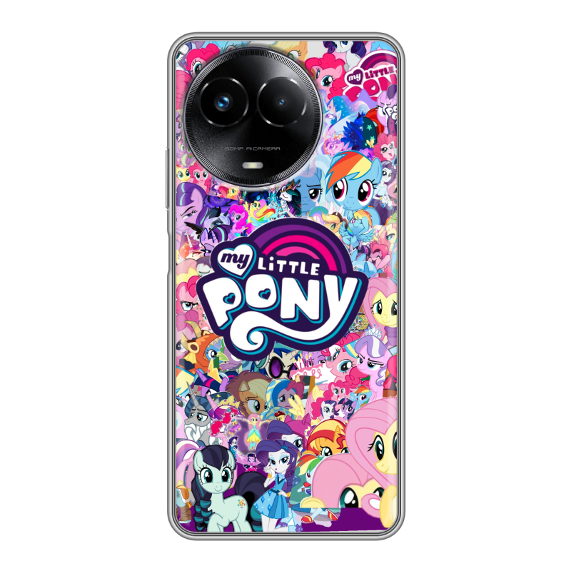 Силиконовый чехол на Realme Narzo 60x 5G с принтом My little pony Дружба чудо Силиконовый чехол на Realme Narzo 60x 5G с принтом My little pony Дружба чудо