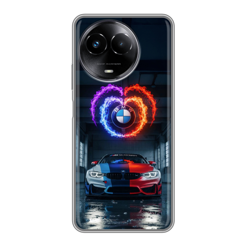 Силиконовый чехол на Realme Narzo 60x 5G с принтом BMW БМВ Силиконовый чехол на Realme Narzo 60x 5G с принтом BMW БМВ