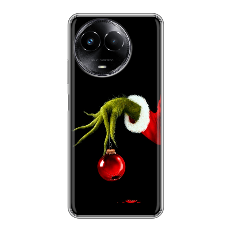 Силиконовый чехол на Realme Narzo 60x 5G с принтом Новый год Гринч Силиконовый чехол на Realme Narzo 60x 5G с принтом Новый год Гринч