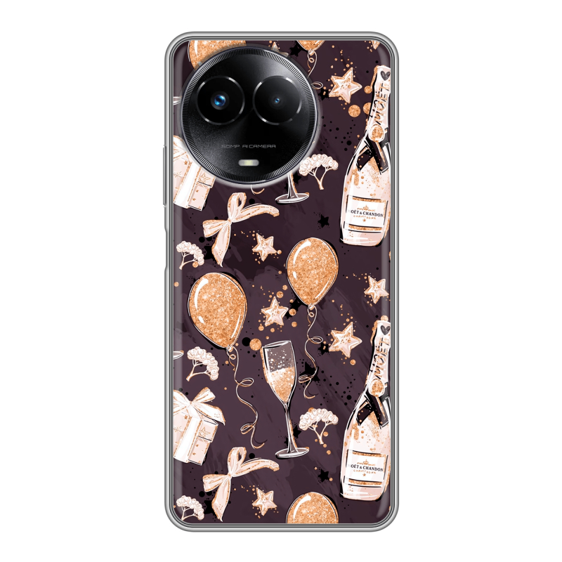 Силиконовый чехол на Realme Narzo 60x 5G с принтом Новый год Силиконовый чехол на Realme Narzo 60x 5G с принтом Новый год