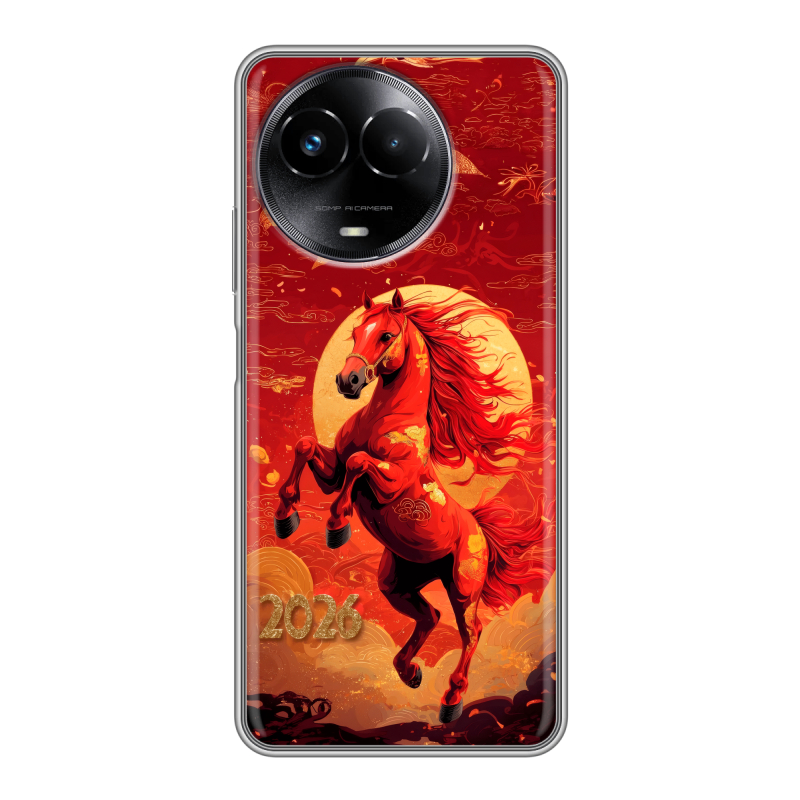 Силиконовый чехол на Realme Narzo 60x 5G с принтом Новый год Силиконовый чехол на Realme Narzo 60x 5G с принтом Новый год