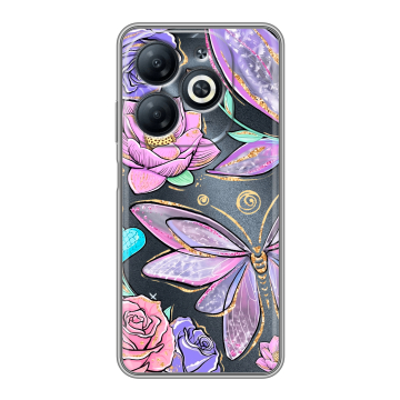 Силиконовый чехол на Infinix Smart 8 Pro с принтом Бабочки и цветы