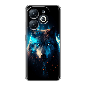Силиконовый чехол на Infinix Smart 8 Pro с принтом Волк ночной