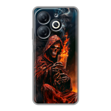 Силиконовый чехол на Infinix Smart 8 Pro с принтом Скелет и карты