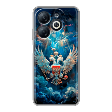 Силиконовый чехол на Infinix Smart 8 Pro с принтом Герб флаг России
