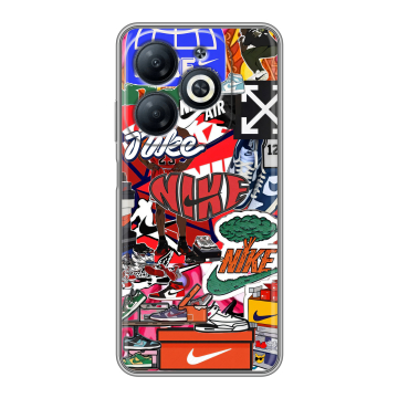 Силиконовый чехол на Infinix Smart 8 Pro с принтом Найк Nike яркий