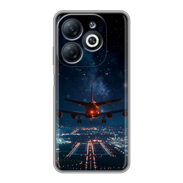 Силиконовый чехол на Infinix Smart 8 Pro с принтом самолет