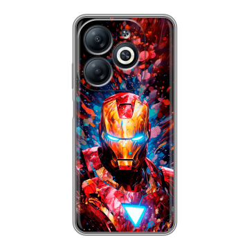 Силиконовый чехол на Infinix Smart 8 Pro с принтом Железный человек Ironman