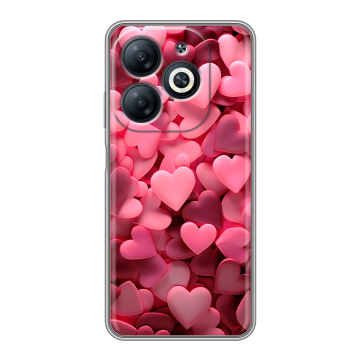 Силиконовый чехол на Infinix Smart 8 Pro с принтом розовые сердечки