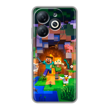 Силиконовый чехол на Infinix Smart 8 Pro с принтом Майнкрафт Minecraft Силиконовый чехол на Infinix Smart 8 Pro с принтом Майнкрафт Minecraft