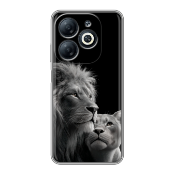 Силиконовый чехол на Infinix Smart 8 Pro с принтом Лев кошки