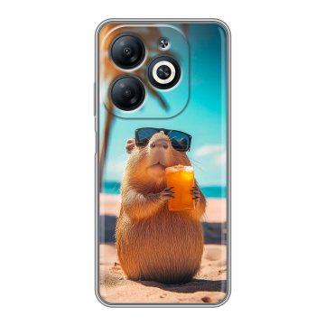Силиконовый чехол на Infinix Smart 8 Pro с принтом Капибара