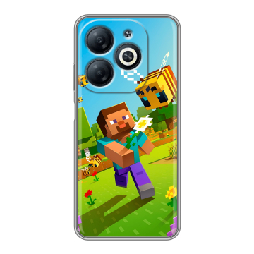 Силиконовый чехол на Infinix Smart 8 Pro с принтом Майнкрафт Minecraft