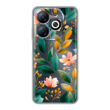 Силиконовый чехол на Infinix Smart 8 Pro с принтом Цветы паттерн