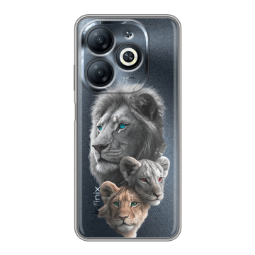 Силиконовый чехол на Infinix Smart 8 Pro с принтом Львы