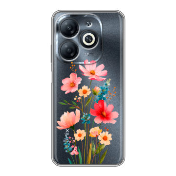 Силиконовый чехол на Infinix Smart 8 Pro с принтом Цветы
