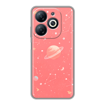 Силиконовый чехол на Infinix Smart 8 Pro с принтом Розовый космос