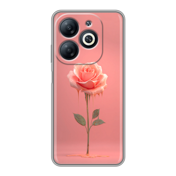 Силиконовый чехол на Infinix Smart 8 Pro с принтом Розовая роза