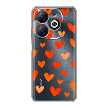 Силиконовый чехол на Infinix Smart 8 Pro с принтом Сердечки