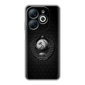 Силиконовый чехол на Infinix Smart 8 Pro с принтом Герб Флаг СССР