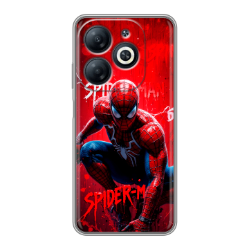 Силиконовый чехол на Infinix Smart 8 Pro с принтом Spiderman Человек паук Силиконовый чехол на Infinix Smart 8 Pro с принтом Spiderman Человек паук