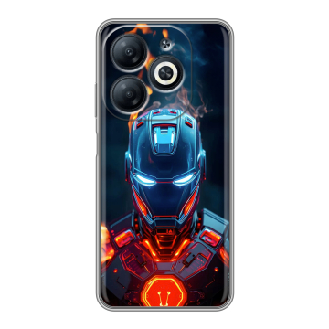 Силиконовый чехол на Infinix Smart 8 Pro с принтом IronMan Железный человек