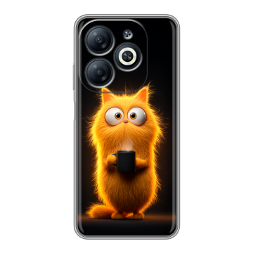 Силиконовый чехол на Infinix Smart 8 Pro с принтом Смешной кот