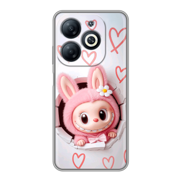 Силиконовый чехол на Infinix Smart 8 Pro с принтом Labubu Лабубу