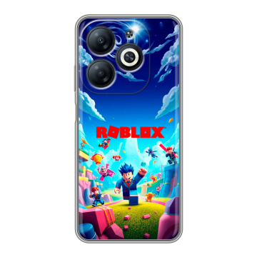 Силиконовый чехол на Infinix Smart 8 Pro с принтом Roblox Роблокс