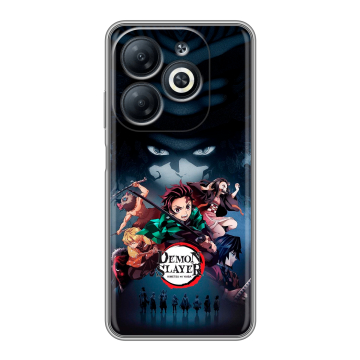Силиконовый чехол на Infinix Smart 8 Pro с принтом Demon Slayer Клинок рассекающий демонов