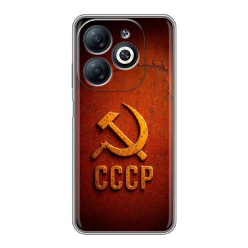 Силиконовый чехол на Infinix Smart 8 Pro с принтом Флаг Герб СССР