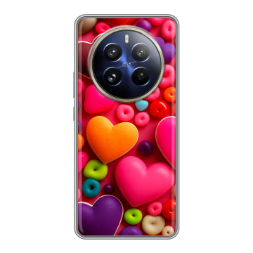Силиконовый чехол на Realme 12 Pro с принтом Сердечки Силиконовый чехол на Realme 12 Pro с принтом Сердечки