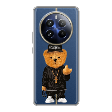 Силиконовый чехол на Realme 12 Pro с принтом Плюшевый медведь