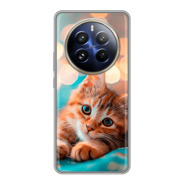 Силиконовый чехол на Realme 12 Pro с принтом котик