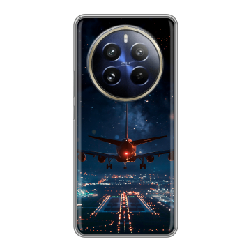 Силиконовый чехол на Realme 12 Pro с принтом самолет Силиконовый чехол на Realme 12 Pro с принтом самолет