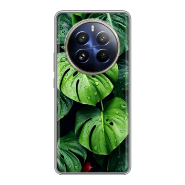 Силиконовый чехол на Realme 12 Pro с принтом Листья Силиконовый чехол на Realme 12 Pro с принтом Листья