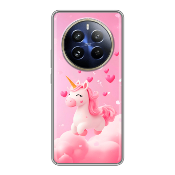 Силиконовый чехол на Realme 12 Pro с принтом Единорог