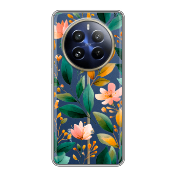 Силиконовый чехол на Realme 12 Pro с принтом Цветы паттерн Силиконовый чехол на Realme 12 Pro с принтом Цветы паттерн