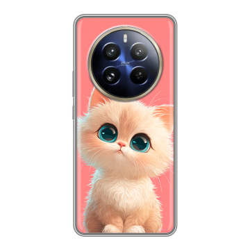 Силиконовый чехол на Realme 12 Pro с принтом Розовый котенок Силиконовый чехол на Realme 12 Pro с принтом Розовый котенок