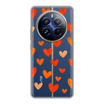 Силиконовый чехол на Realme 12 Pro с принтом Сердечки Силиконовый чехол на Realme 12 Pro с принтом Сердечки