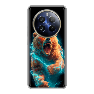 Силиконовый чехол на Realme 12 Pro с принтом Медведь Силиконовый чехол на Realme 12 Pro с принтом Медведь