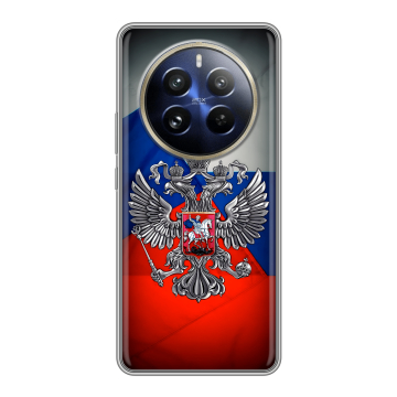 Силиконовый чехол на Realme 12 Pro с принтом Флаг России
