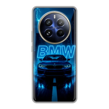 Силиконовый чехол на Realme 12 Pro с принтом BMW БМВ