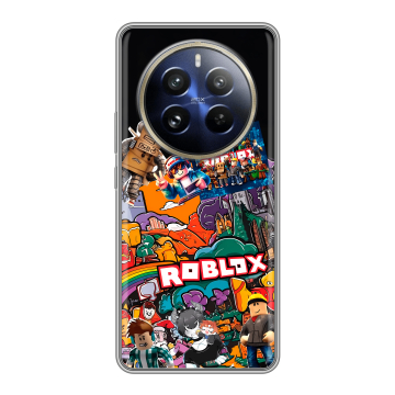 Силиконовый чехол на Realme 12 Pro с принтом Roblox Роблокс