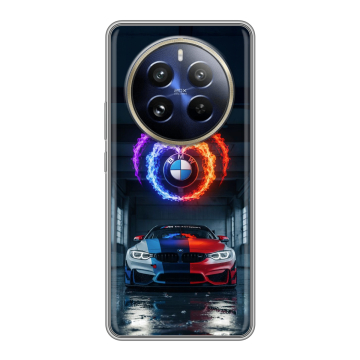 Силиконовый чехол на Realme 12 Pro с принтом BMW БМВ