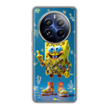 Силиконовый чехол на Realme 12 Pro с принтом Спанч боб Спанчбоб Силиконовый чехол на Realme 12 Pro с принтом Спанч боб Спанчбоб