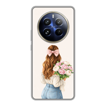 Силиконовый чехол на Realme 12 Pro с принтом женский